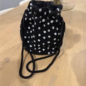 Kate Spade x Target Exclusive Black Beaded Polka Dot Bucket Bag